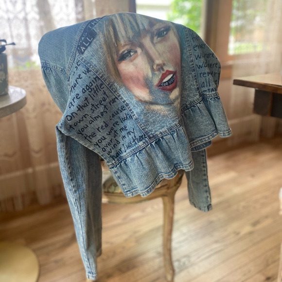 Handpainted Taylor Swift Jean Jacket - Picture 6 of 8